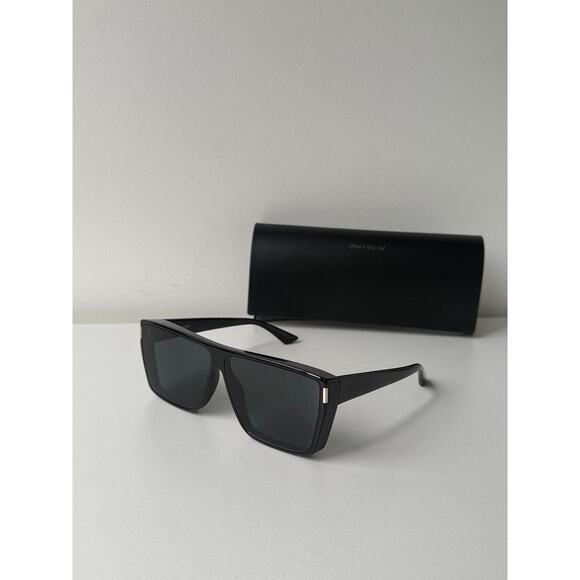NEW Saint Laurent SL756 Black Flat Top Sunglasses $565 main image 4